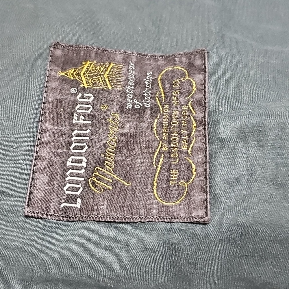 London Fog Green Trench Coat Classic Tailored Silhouette - Picture 3 of 5